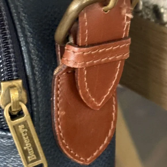 Burberry Blue and Brown Plaid Emblem Bag